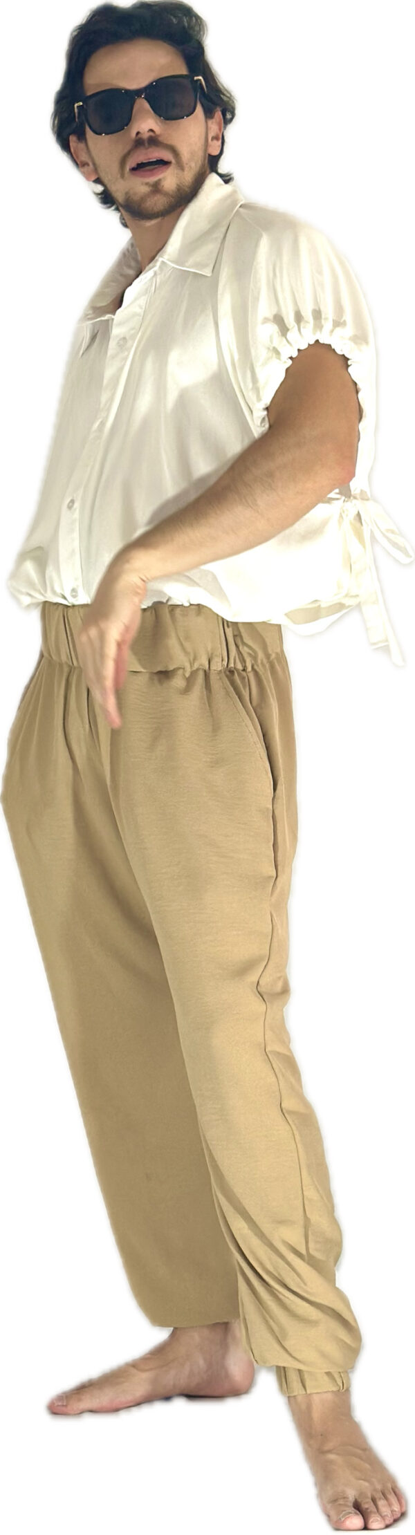 Pantalón hindú, tela hindú, pantalón beige
