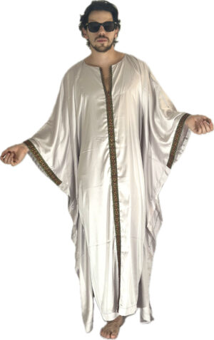Kaftan en seda gris