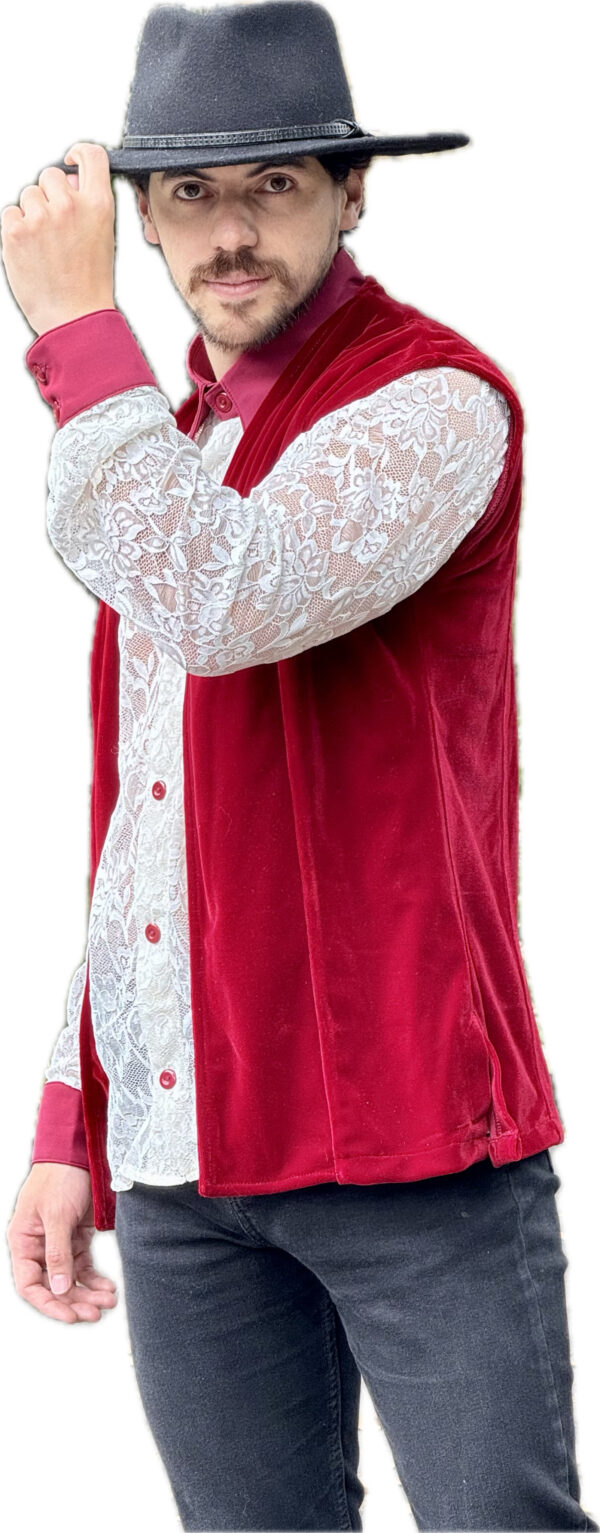 Camisa, blonda, marfil